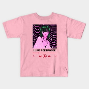I Live For Danger Anime Girl Kids T-Shirt